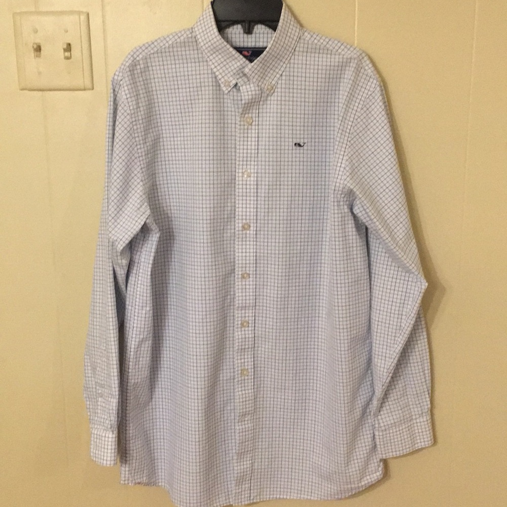 plaid boys Vineyard Vines dress shirt